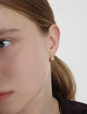 Ice Block Silver One-Touch Earrings M