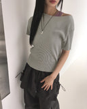 Ento pleats cooling short-sleeved T-shirt