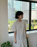Lutet Layered Shirring Dot Mini One Piece