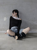 Belted Striped Bermuda Pants