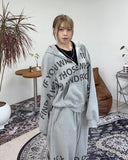 Freno Lettering Hooded Zip-Up