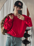 Plain Color Crop Sweatshirt