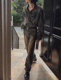 Desert washed wide denim