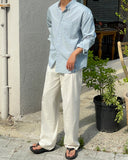 Mott Linen Two-Tuck Wide Pants