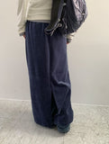 Hven Velvet Stripe Banding Long Skirt