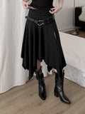 Beuhen unbalance slit skirt