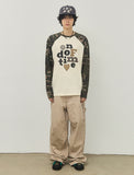 END OF TIME Camo Raglan Long Sleeve T-Shirt