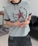 Pia Star Crop Ringer Tee