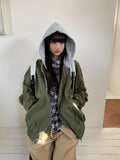 [unisex] Youinb Two-Way Shirring Hood Flight Jumper