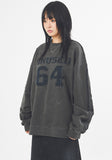Patch track pigment dyeing sweatshirt