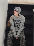 Coast Waffle Cross Lettering Long Sleeve