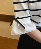 Ilon Layered Ribbon Stripe Three Quarter Knit