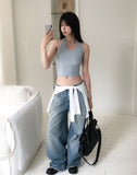 Tove Vintage Damaged Denim Pants