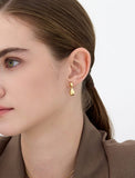 Champagne Moon Dew Drop Silver Falling Earrings