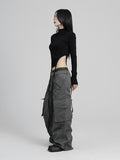 Diagonal cargo pants