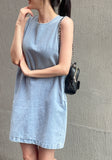 Paying Denim Sleeveless Mini One Piece