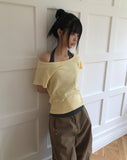 [Sleeveless + Short Sleeve Set] Zelda Halter Sleeveless Set