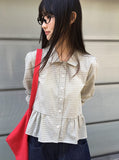 Kanahi Check Frill Long Sleeve Shirt