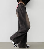 Yellow Teen Washing Long Wide 4 Season Denim Pants