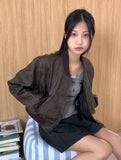 Wort Vintage Washing Leather Crop Blouson Jacket