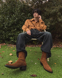 Lamb western suede shirt