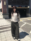 Demon Pintuck Cotton Long Wide Pants