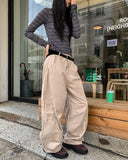 Foil-cut pintuck cotton balloon pants