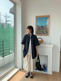 [unisex] Hussy Linen Banding Bermuda Pants