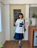 Imilve Dot Embroidery Over Short Sleeve Tee