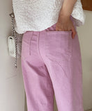 French Span Wide Denim Pants