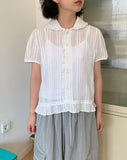 Pompa Collar Frill Short Sleeve Blouse