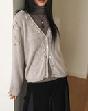 [Wool 10] Heylin Vintage Flower Cosage Knit Cardigan