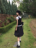 Ideul Layered Ribbed Ribbon Bustier Short Sleeve T-Shirt