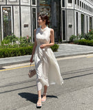 Winned High Neck Satin Sleeveless One Piece (Strap Set)