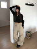 Fork Cut Snap D-Ring Cotton Wide Pants