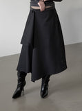 Beon Drape Unbalanced Flared Skirt