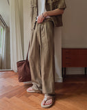 Saffy Adjust Linen Wide Slacks