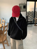 [unisex] Linve two-way high neck knit zip-up cardigan