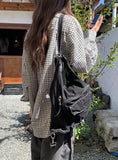 Aseun Wrinkle Loose Check Shirt