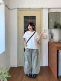 [unisex] Linmus Banding Linen Balloon Wide Pants