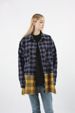 Heavy Overfit Check Colorblock Shirt