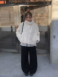 Bart High Neck Button Fur Jacket