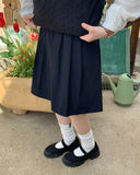 Lanta pin tuck banding midi skirt