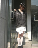 Palmk Overfit Ribbon Patch Hooded Zip-Up