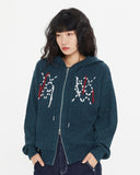 NAVAJO KNIT HOOD ZIP UP
