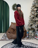 Lapel wide cotton pants
