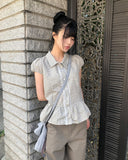 Todin Check Short Sleeve Blouse