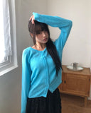 Luann Basic Wool Mohair Round Knit Cardigan