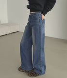 Heat Brushed Classic Banding Span Basic Denim Pants