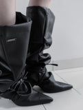 [mnem] Croissant Leather Leg Warmers
